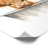 ハイランドカウインバスタブ印刷可能なウォールアート ポスター (角)