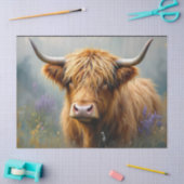 ハイランドカウインフローラ牧草地クローズアップ 薄葉紙 (クラフト)