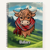 ハイランドカウウィズウォレスタータンチェックスカーフ ノートブック (正面)
