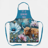 ハイランドカウオブセッション – カラフル Cosmos エプロン (正面)