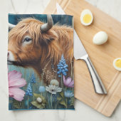 ハイランドカウオブセッション – カラフル Cosmos キッチンタオル (四つ折り)