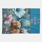 ハイランドカウオブセッション – カラフル Cosmos キッチンタオル (横)