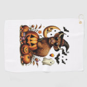 ハイランドカウオンパンプキンハロウィーン ゴルフタオル (横)