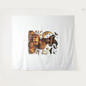 ハイランドカウオンパンプキンハロウィーン タペストリー (正面(横))