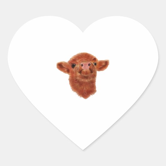 ハイランドカウオーバーサイズTシャツ ハートシール (正面)