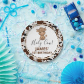 ハイランドカウカプリント誕生日パーティー ペーパープレート (パーティー)
