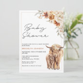 ハイランドカウカーフオレンジボホフローラベビーシャワー 招待状 (スタンド正面)