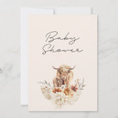 ハイランドカウカーフオレンジボホフローラベビーシャワー 招待状 (裏面)