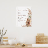 ハイランドカウカーフフローラフレームベビーシャワーへようこそ ポスター (キッチン)