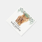 ハイランドカウカーフベビーシャワーユーカリ スタンダードカクテルナプキン (角)