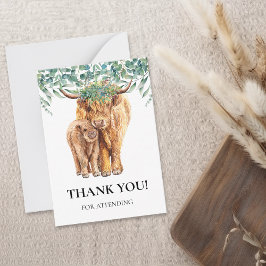 ハイランドカウカーフベビーシャワーユーカリ ノートカード