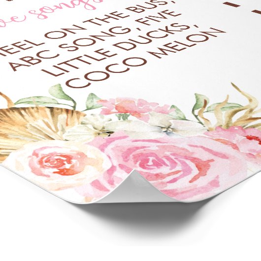 ハイランドカウガールファースト誕生日マイルストーンサイン ポスター (角)