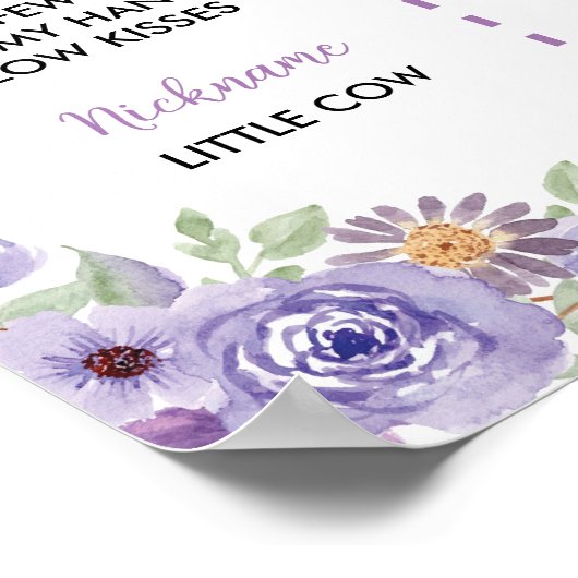 ハイランドカウガールファースト誕生日マイルストーンサイン ポスター (角)