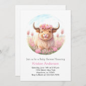 ハイランドカウガールベビーシャワー 招待状 (正面/裏面)