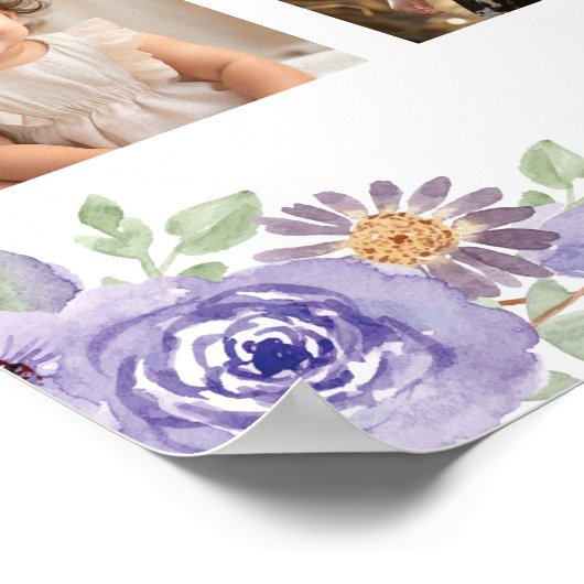 ハイランドカウガール誕生日フォトマイルストーンポスター ポスター (角)