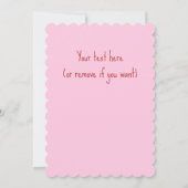 ハイランドカウキュートフローラ誕生日水彩ピンク 招待状 (裏面)