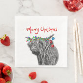 ハイランドカウクリスマス紙ナプキン (インサイチュ)