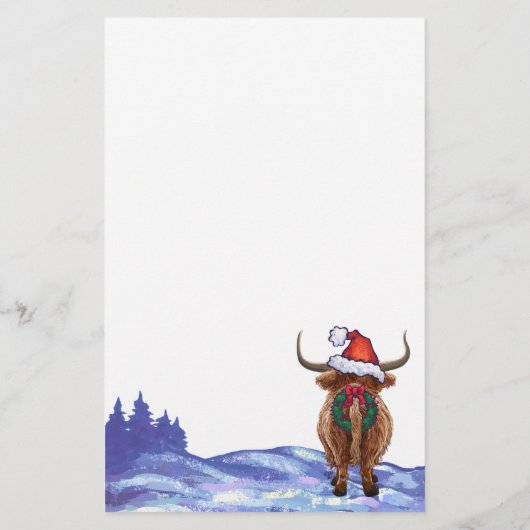 ハイランドカウクリスマス 便箋 (裏面)