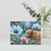 ハイランドカウコスモスカラフルタペストリーII ポストカード (スタンド正面)