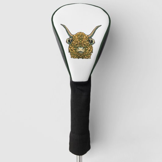 ハイランドカウゴールデンヘッド ゴルフヘッドカバー (正面)