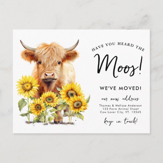 ハイランドカウサンフラワーズニューアドレスファーム移動 案内ポストカード (正面)