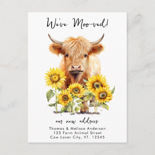 ハイランドカウサンフラワーファーム新しい住所の移動 案内ポストカード (正面)