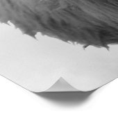 ハイランドカウスコットランドクラウド白黒ポスター ポスター (角)