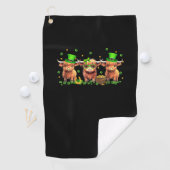 ハイランドカウズプリントSt patricks dayシャムロックアイリッシュ ゴルフタオル (インサイチュ)