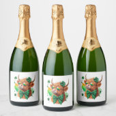 ハイランドカウセントパトリックのラッキー牛 スパークリングワインラベル (ボトル)