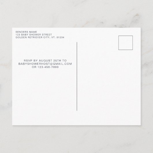 ハイランドカウセージBoho緑のベビーシャワー インビテーションポストカード (裏面)