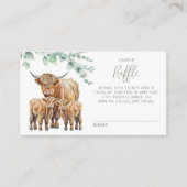 ハイランドカウツツインズベビーシャワーオムツラッフル エンクロージャーカード (正面)