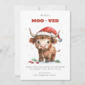 ハイランドカウニューホームアドレスメリークリスマス シーズンカード (正面)