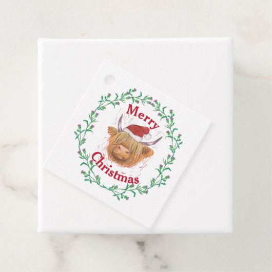 ハイランドカウハットシスルリースメリークリスマスクラス フェイバータグ (インサイチュ)