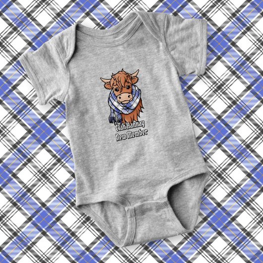 ハイランドカウハネイタータンチェックスカーフ ベビーボディスーツ