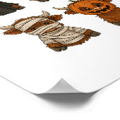 ハイランドカウハロウィンおもしろい秋不気味 ポスター (角)