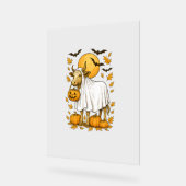 ハイランドカウハロウィーンの幽霊衣装 アクリルサイン (傾斜)