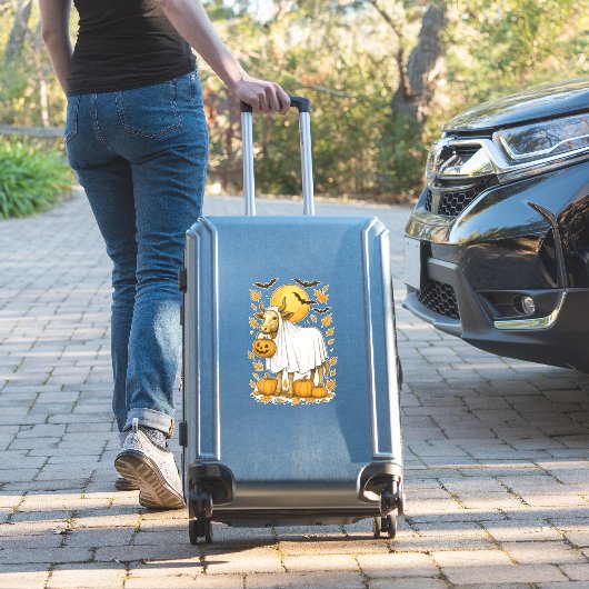 ハイランドカウハロウィーンの幽霊衣装 シール (スーツケースインサイチュ)