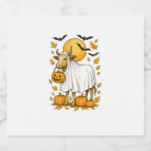 ハイランドカウハロウィーンの幽霊衣装 スパークリングワインラベル (シングルラベル)