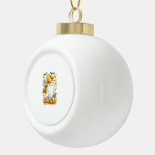 ハイランドカウハロウィーンの幽霊衣装 セラミックボールオーナメント (右)