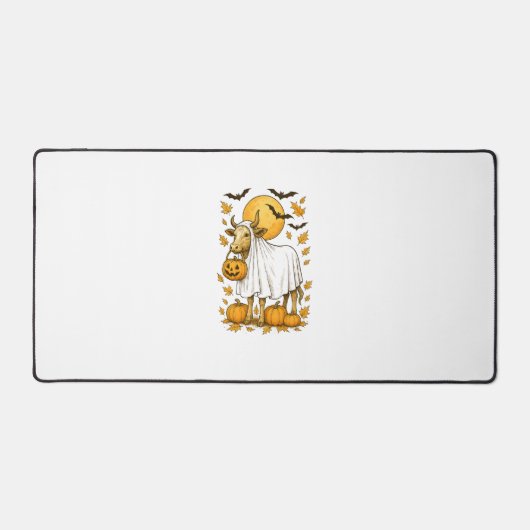 ハイランドカウハロウィーンの幽霊衣装 デスクマット (正面)