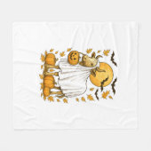 ハイランドカウハロウィーンの幽霊衣装 フリースブランケット (正面(横))