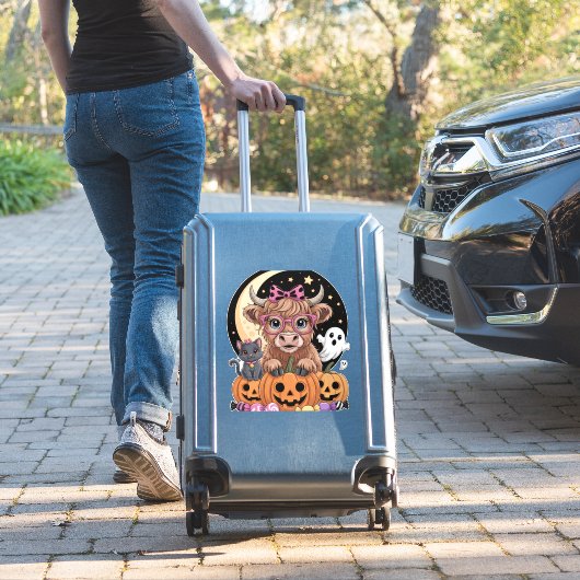 ハイランドカウハロウィーンシ不気味ーズ シール (スーツケースインサイチュ)