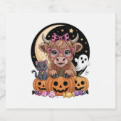 ハイランドカウハロウィーンシ不気味ーズ スパークリングワインラベル (シングルラベル)