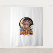 ハイランドカウハロウィーンシ不気味ーズ タペストリー (正面)