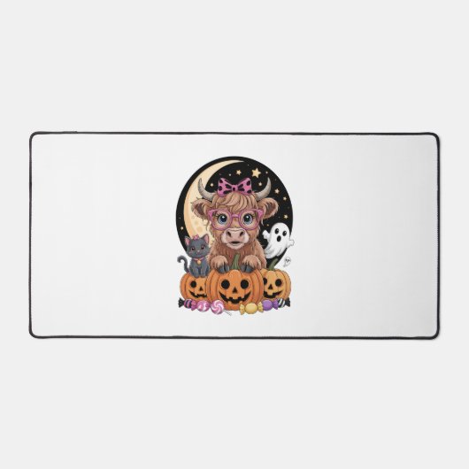 ハイランドカウハロウィーンシ不気味ーズ デスクマット (正面)