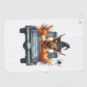 ハイランドカウハロウィーン秋 ゴルフタオル (横)