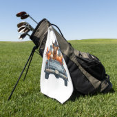 ハイランドカウハロウィーン秋 ゴルフタオル (グリーン)