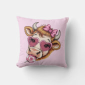 ハイランドカウバレンタインコケットバレンタインデー クッション (正面)