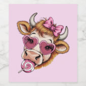 ハイランドカウバレンタインコケットバレンタインデー ワインラベル (シングルラベル)