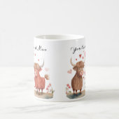 ハイランドカウバレンタインデーモームグで私を持っていた コーヒーマグカップ (中央)